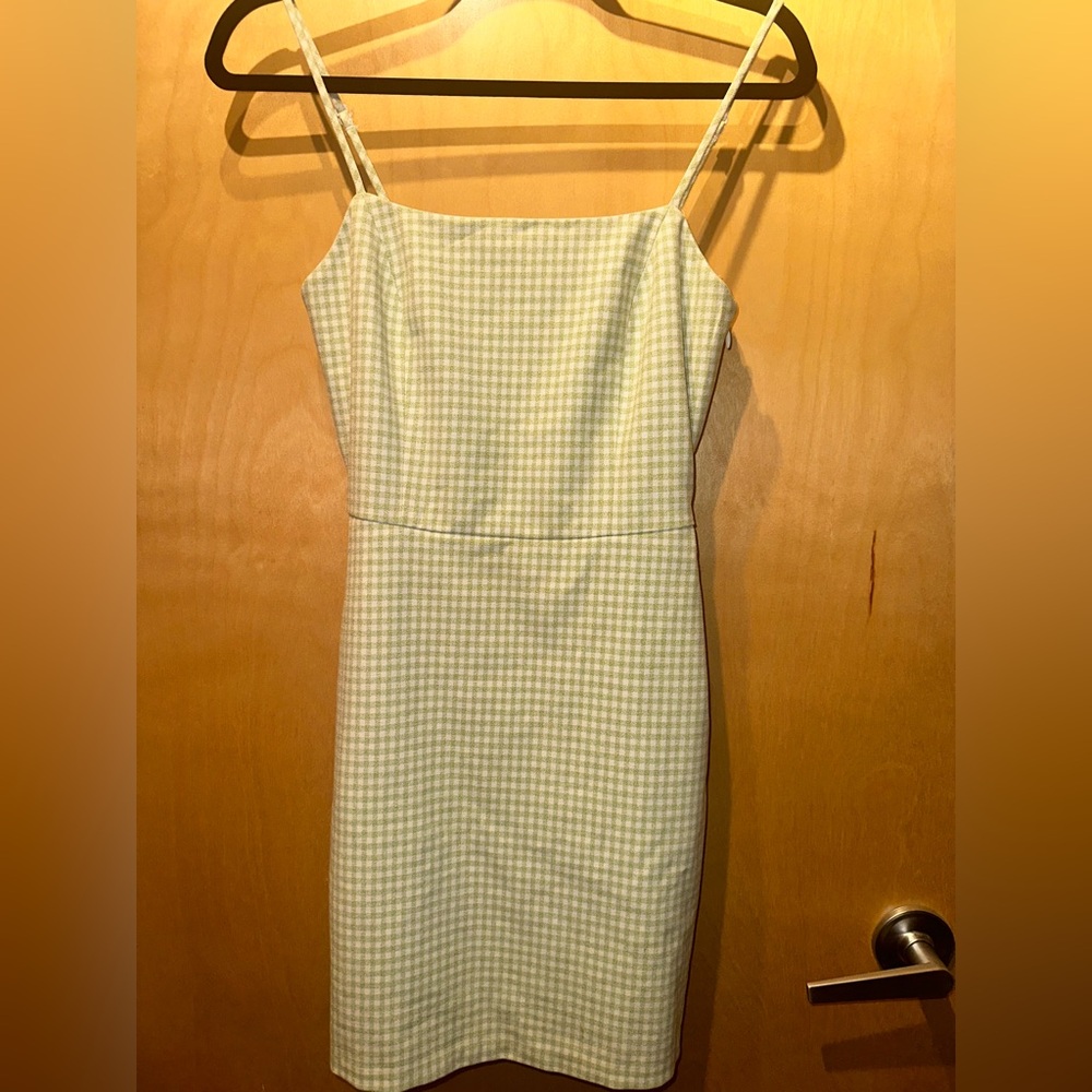 Wilfred Isabelle Mini Dress Gingham Green & White Size 2